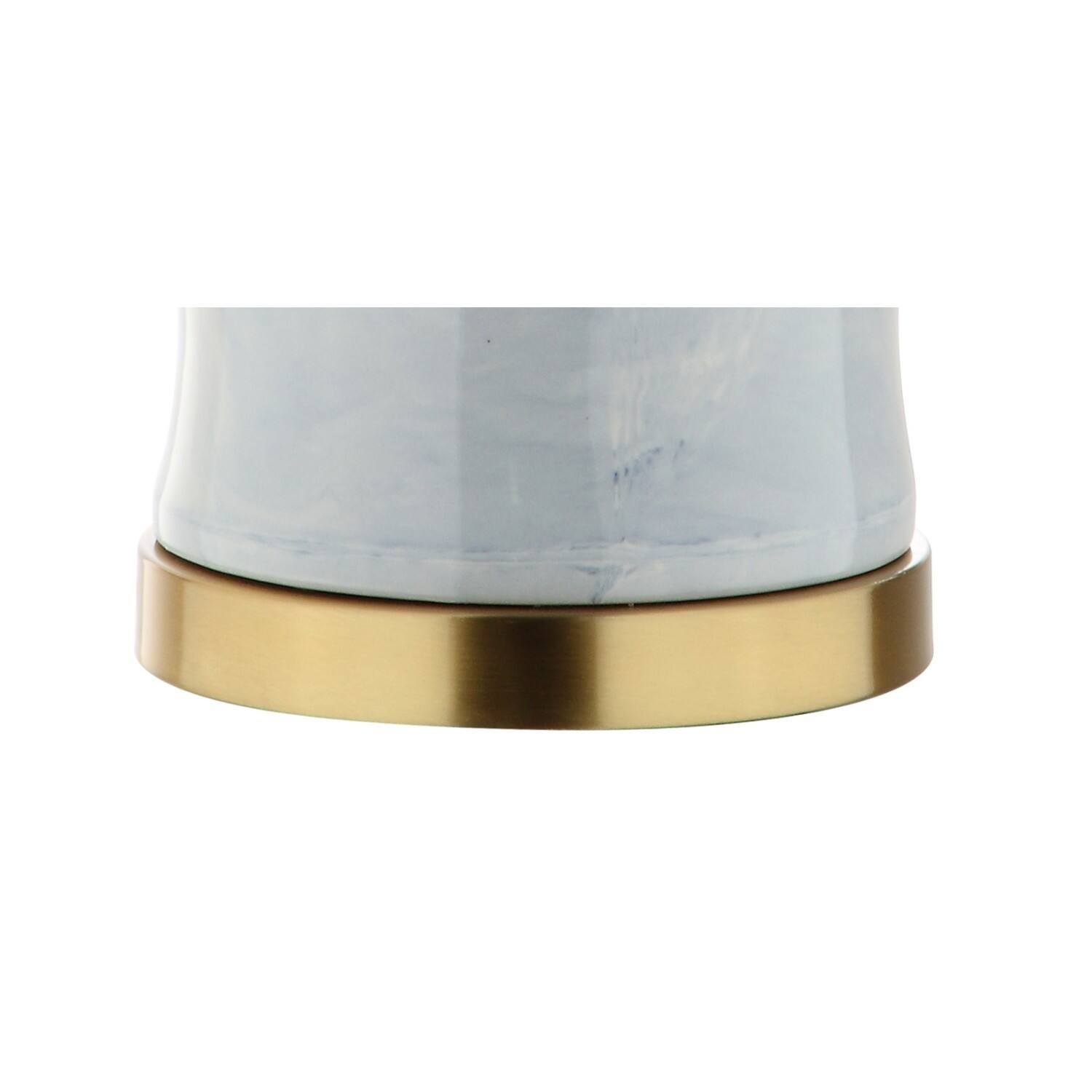 Alt View 7. Jonathan Y - Wallace 26" Ceramic LED Table Lamp, Blue/White - Blue/White.