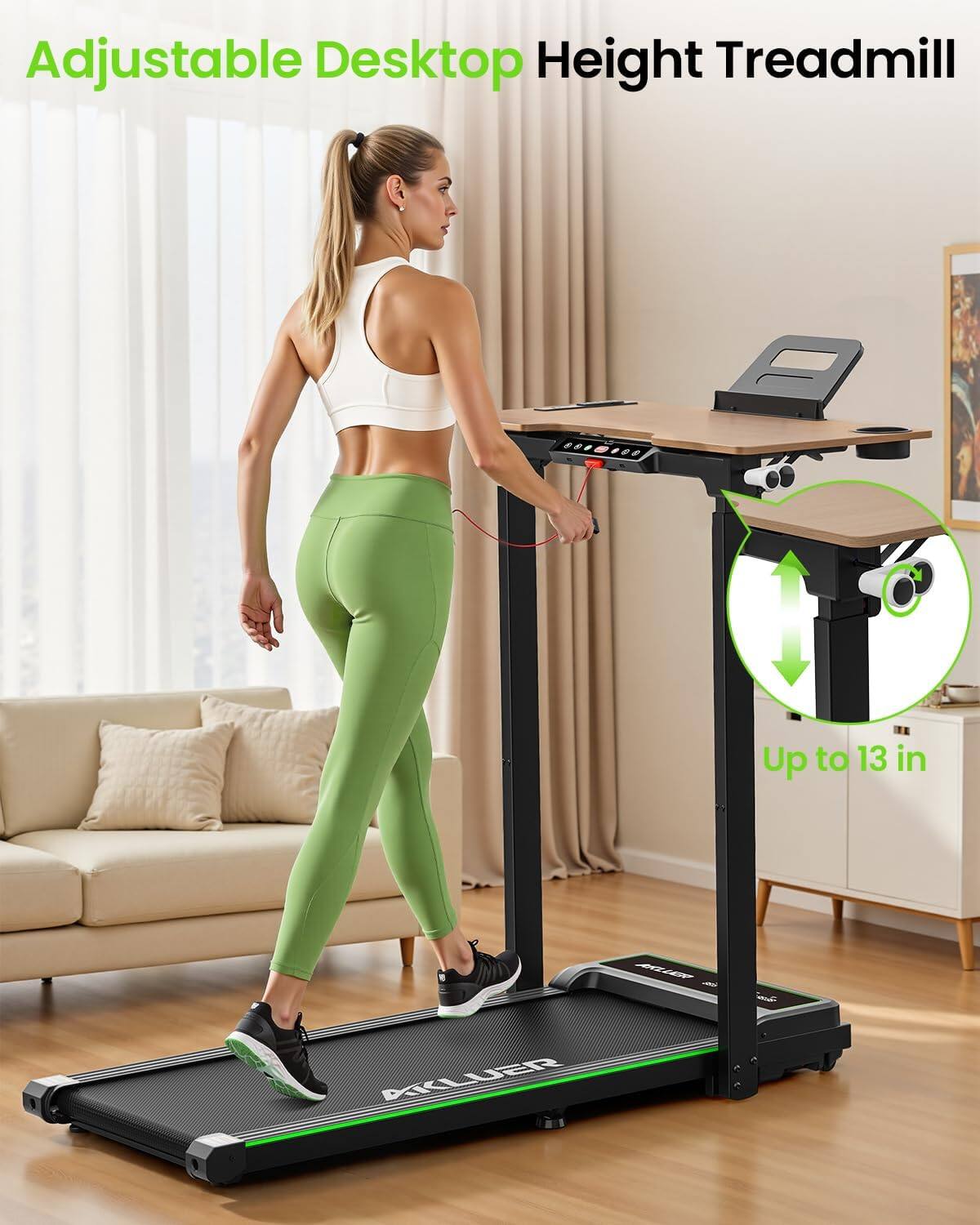 Adjustable Desktop Height Treadmill

Up to 13 in