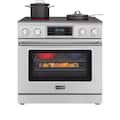 Koolmore - 36 in. Electric Professional Range with Tilt Panel and Digital controls, Self-Cleaning, 16300W of Power, 240V - Stainless Steel