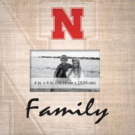 Fan Creations - Nebraska Huskers 10'' x 10'' Burlap Pattern Frame - Multicolor