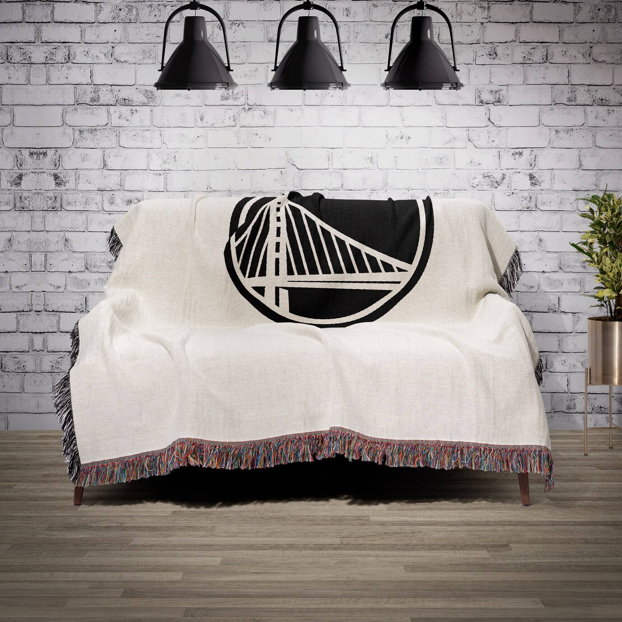 Alt View 1. Chad & Jake - Golden State Warriors Woven Blanket - White.