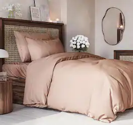 CGK Linens - Luxury Soft Premium Duvet Cover Set - Zipper Closure & Matching Pillow Shams - Mauve