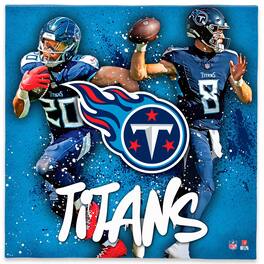 Open Road Brands - Tennessee Titans Will Levis &-Tony Pollard 12" x 12" Logo Splash Canvas Art - Blue