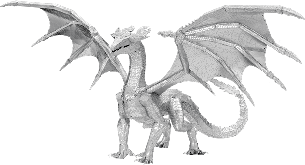 Metal Earth - Steel Dragon 3D Metal Model Kit Fascinations - Silver