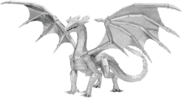Metal Earth - Steel Dragon 3D Metal Model Kit Fascinations - Silver