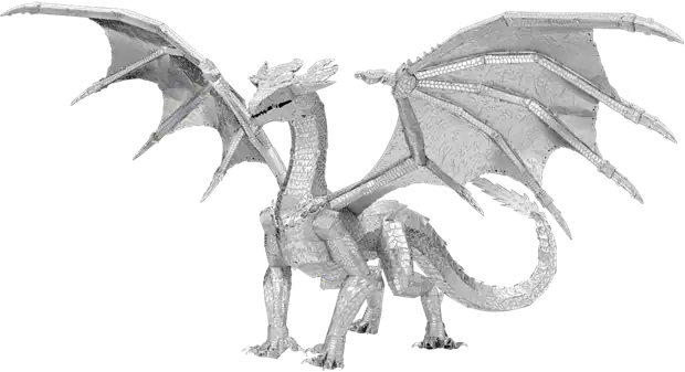 Front. Metal Earth - Metal Earth Steel Dragon 3D Metal Model Kit Fascinations - Silver.