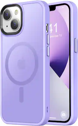 Entronix - Magnetic iPhone 15 Case - Translucent Frosted Matte Finish - Purple