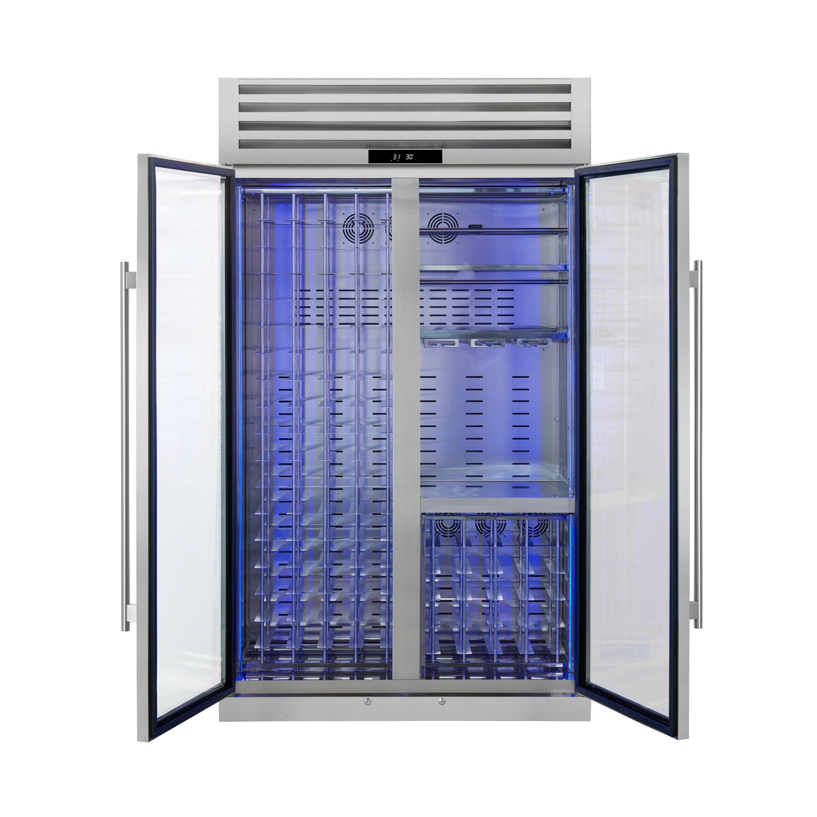 Alt View 1. Forno Appliances - Abruzzo 48" Freestanding Dual Zone Wine Cooler with 130-Bottle Capacity, LED Lighting and Door Lock - Stainless Steel - Stainless Steel.