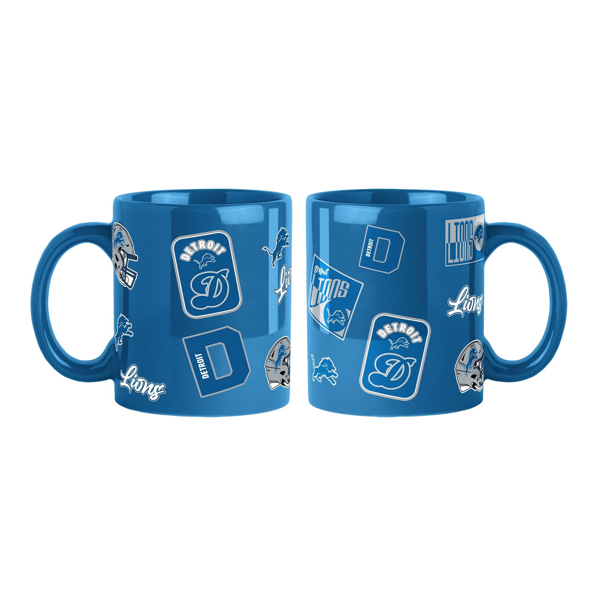 Logo Brands - Detroit Lions 2-Pack 15oz. Color Mug Set - Cobalt