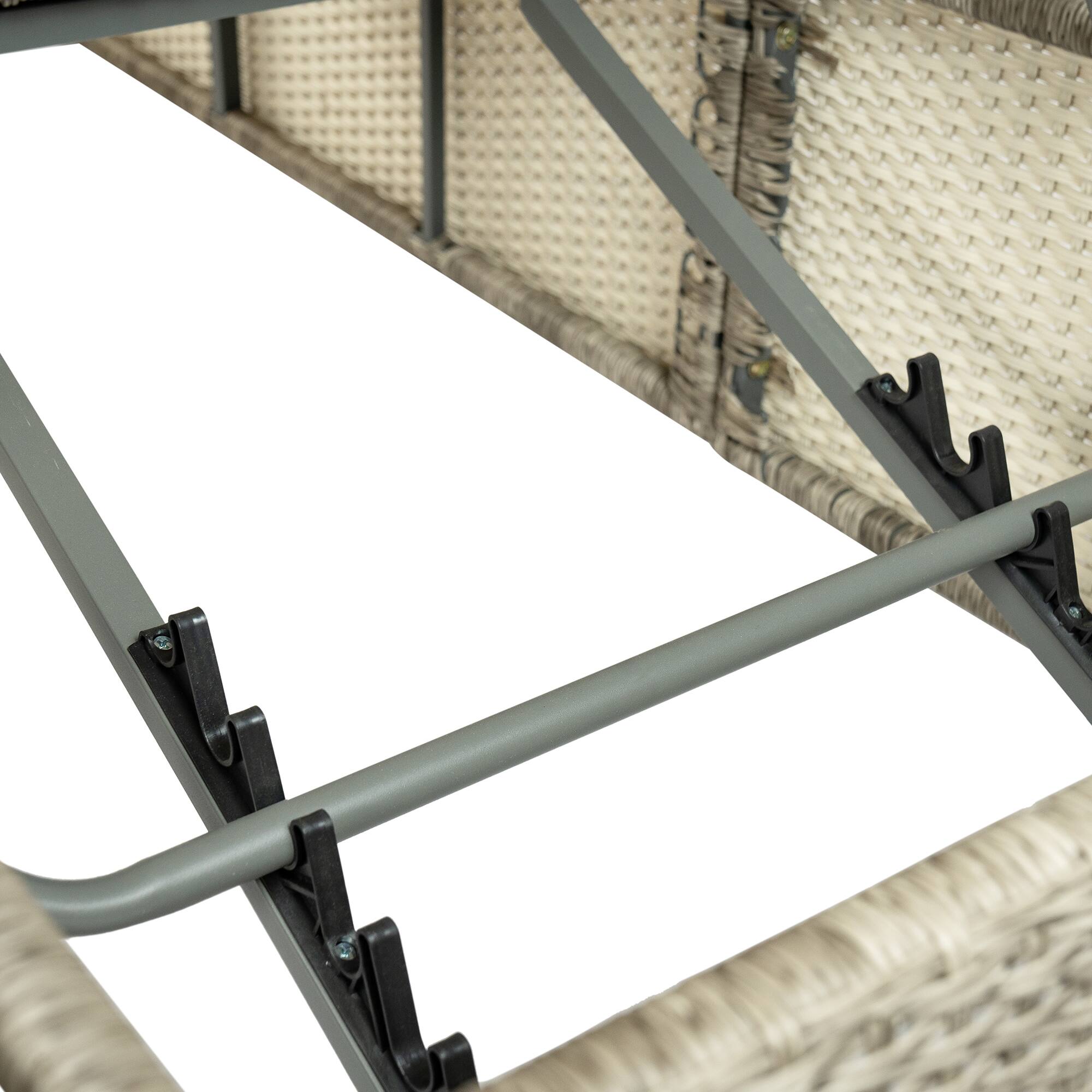 Alt View 7. Mondawe - Outdoor Adjustable Sun Lounger with Canopy, Recline and Removable Cushion - Dark Blue.