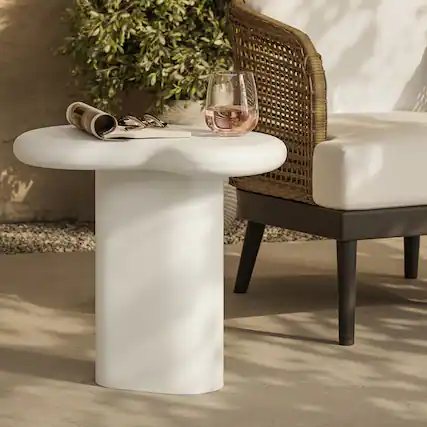 Front. Modway - Elowen Outdoor Patio Side Table by Modway - White.