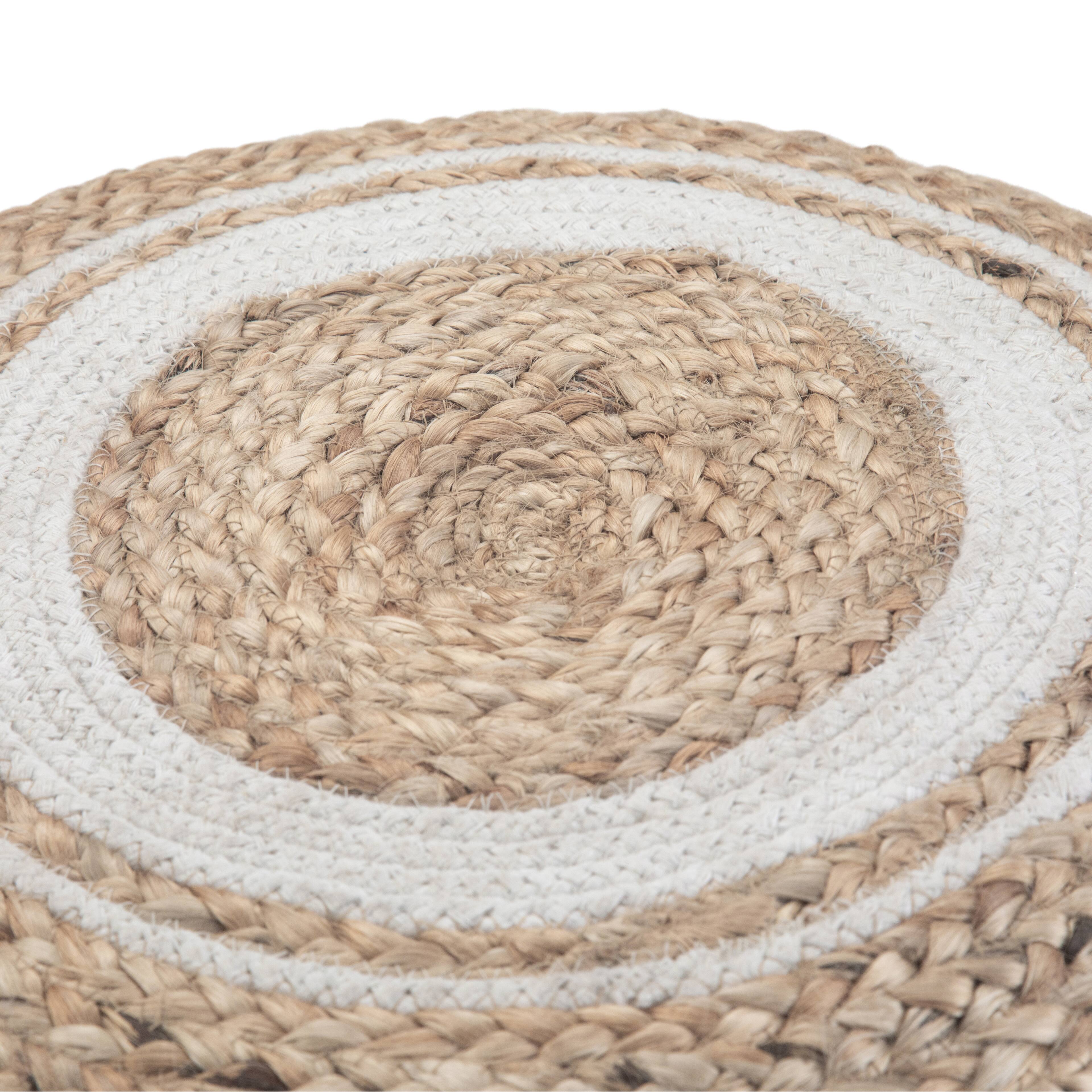 Left. Simpli Home - Serena Round Braided Pouf - Natural.