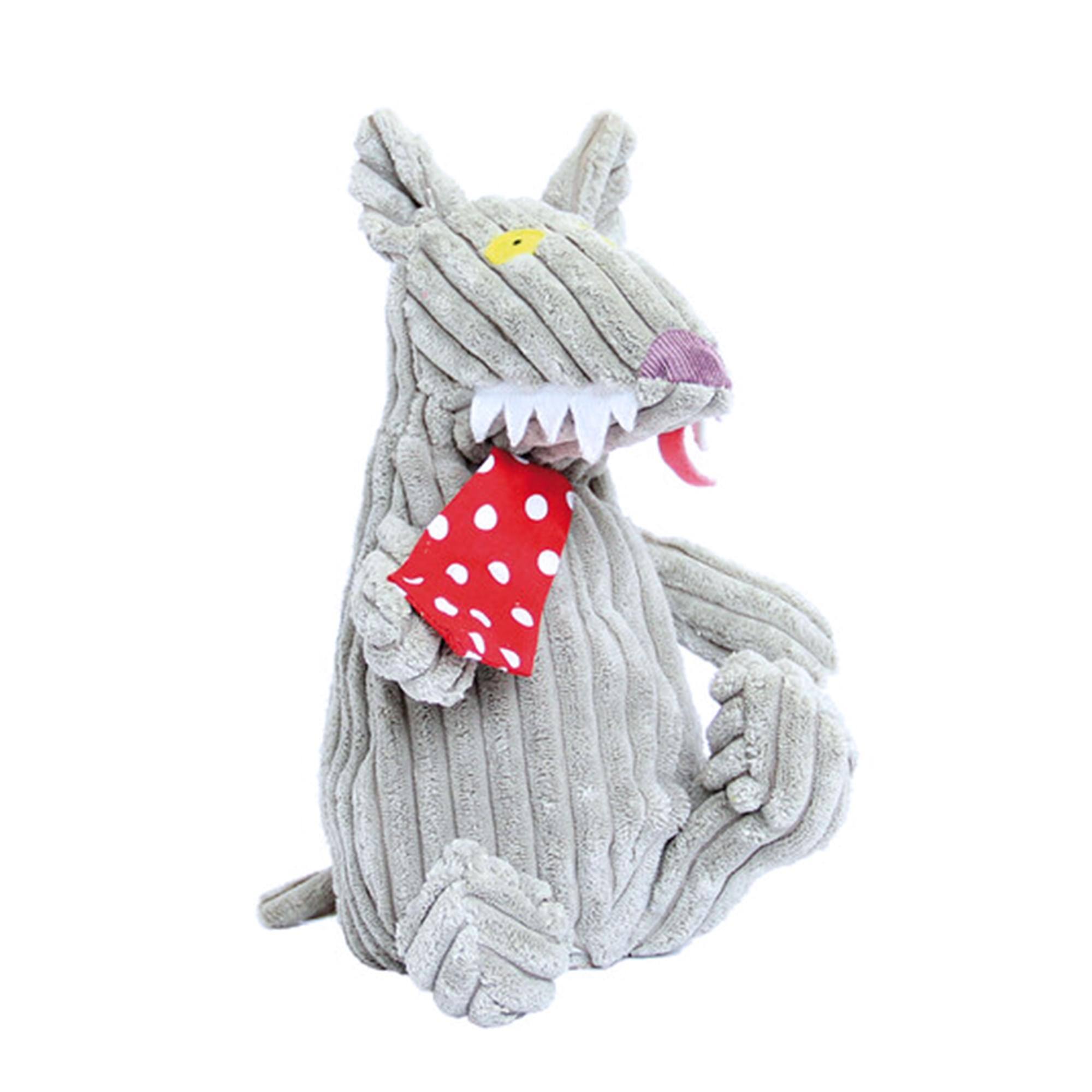 Alt View 1. TriAction Toys - Les Deglingos Big Simply Plush | Bigbos the Wolf - Grey.