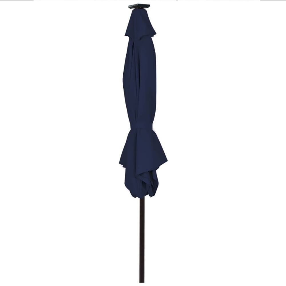 Back. Kadyn - 10 Feet Outdoor Patio umbrella with Bright Solar LED Lights-Dark Blue, Patio Offset Umbrella with Easy Tilt Adjustment.