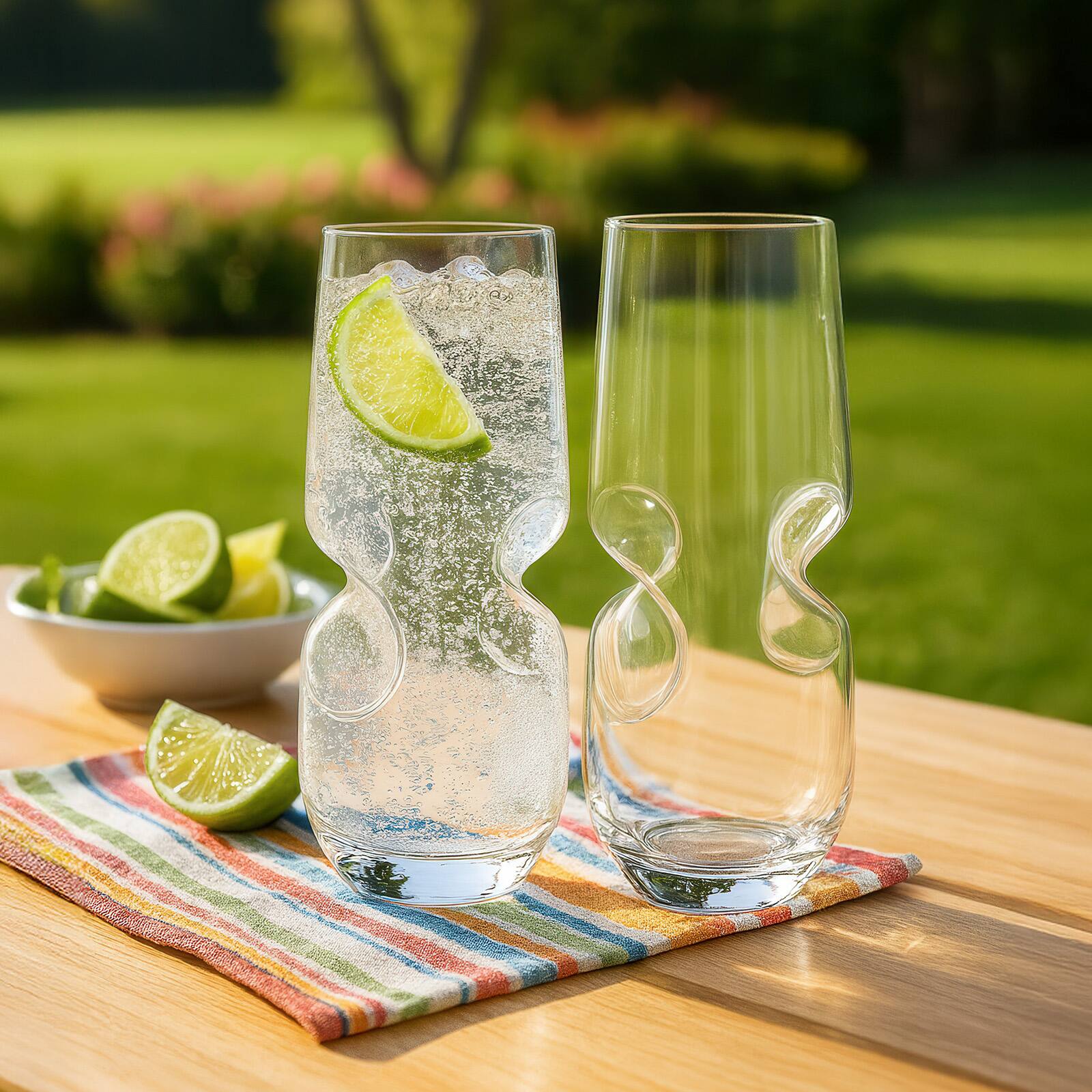 Alt View 2. Final Touch - Bubbles Seltzer Bubbly Beverage Glasses, Set of 4 - Clear.