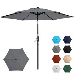 Mondawe - 7.5 Feet Market Umbrella with Crank Lift & Tilt - Gray