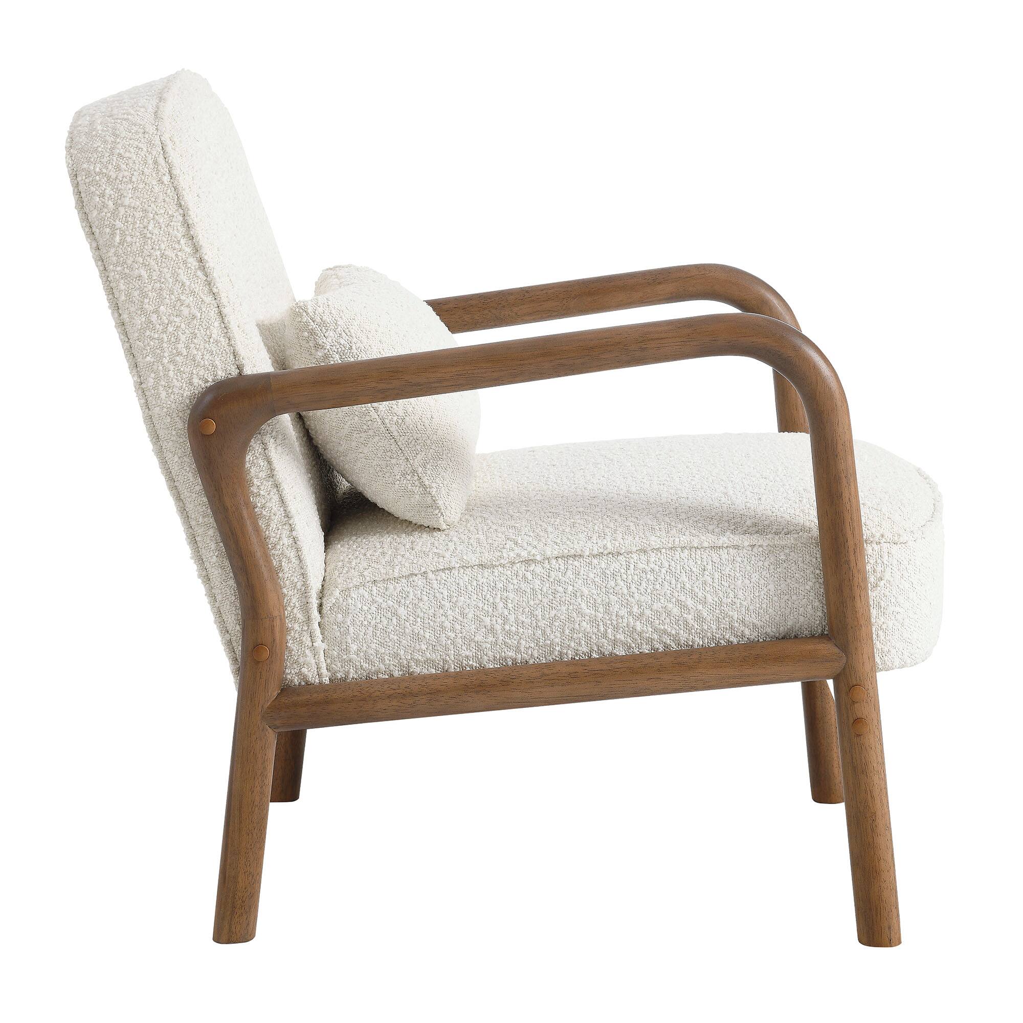 Back. Modway - Charlie Boucle Upholstered Armchair by Modway - White.
