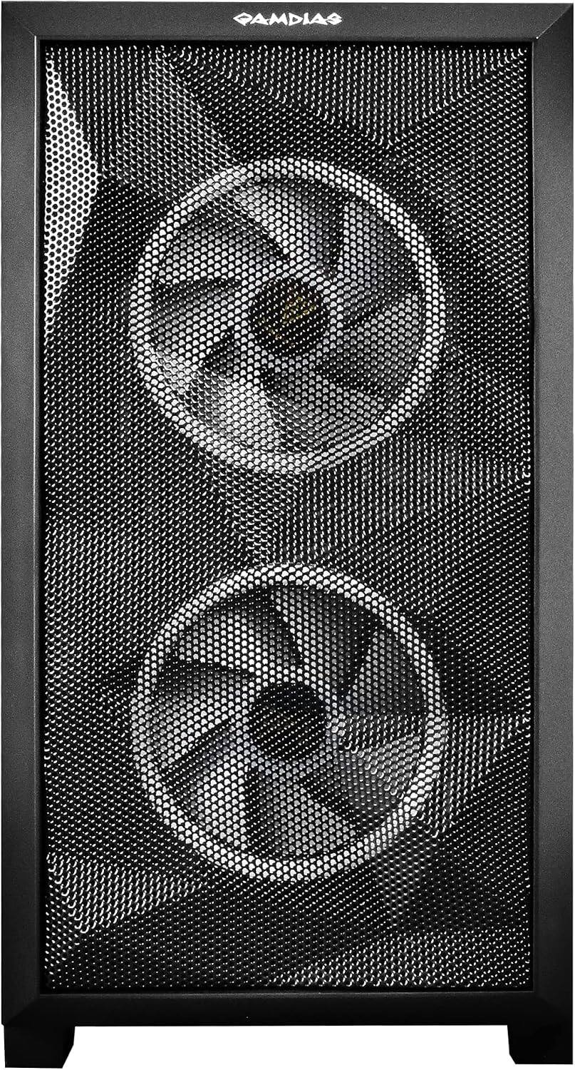 Alt View 2. GAMDIAS - Athena M2 LITE ATX RGB Micro Tower Case, 120mm ARGB Fans, Seamless Tempered Glass, Mesh Front Panel with Color Lighting - Black.