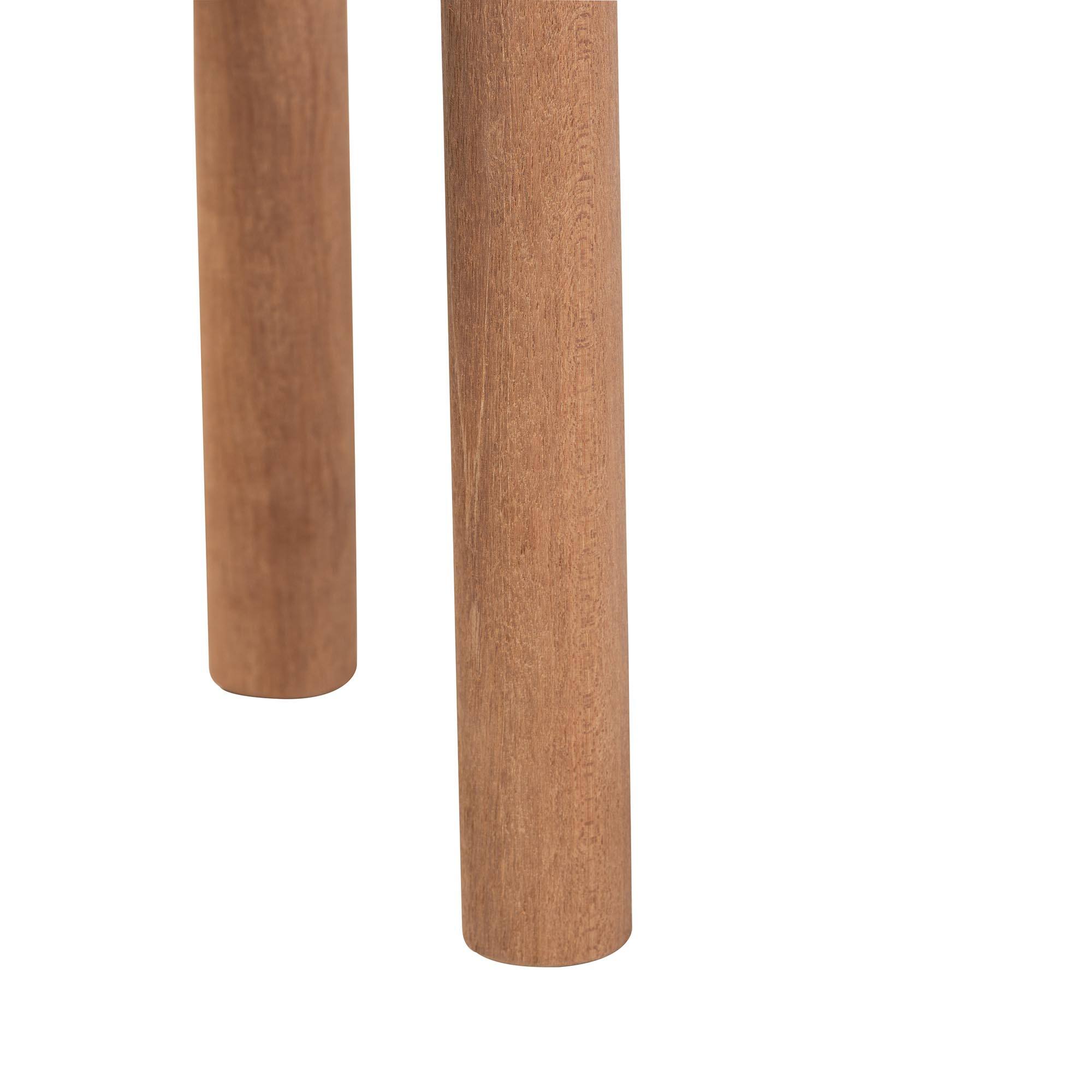 Back. bali & pari - Shadi Acacia Wood Multipurpose Accent Stool - Sculptural End Table with Tripod Base - Natural Brown.