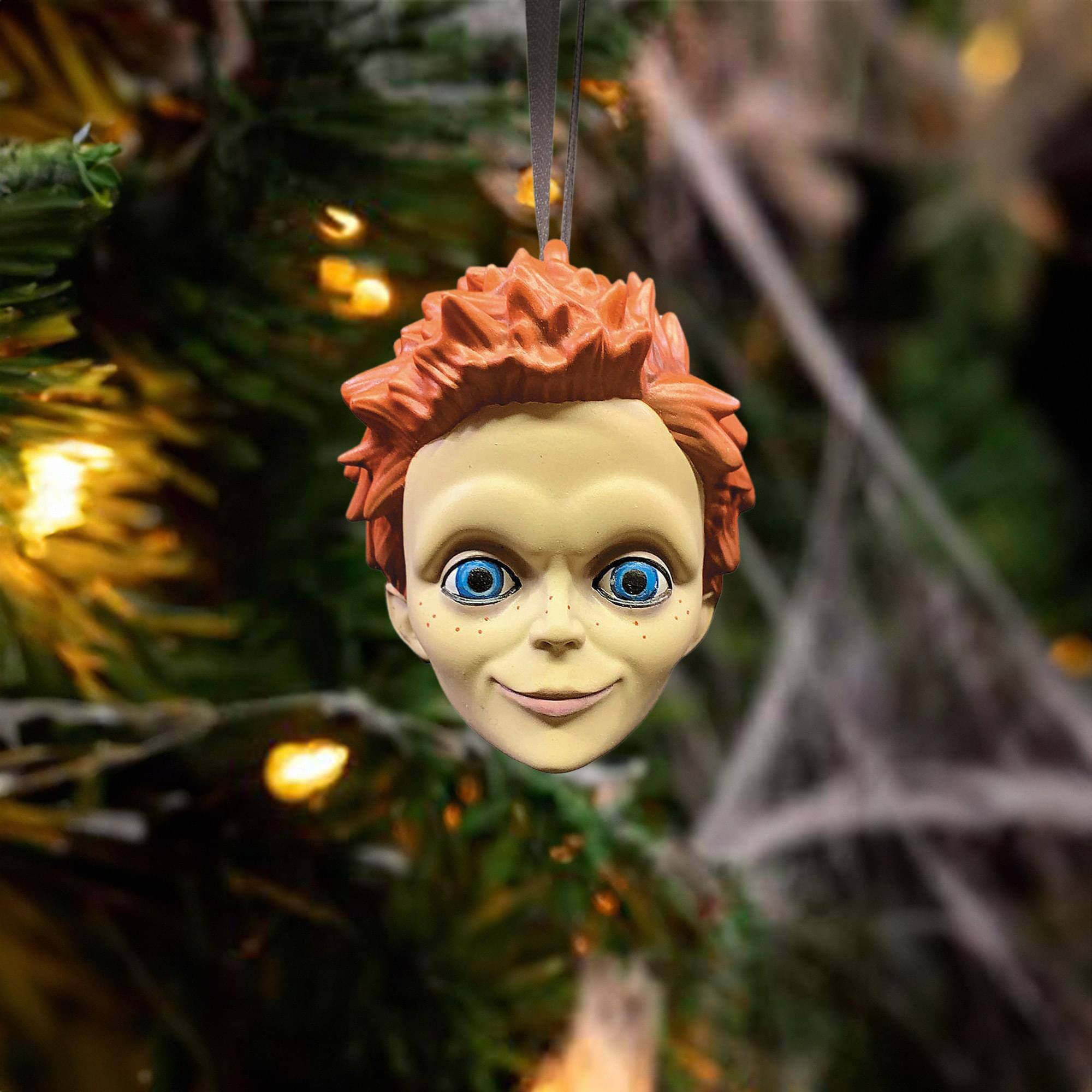 Alt View 2. Trick or Treat Studios - Seed of Chucky Holiday Horrors Ornament | Glen Head - Beige.