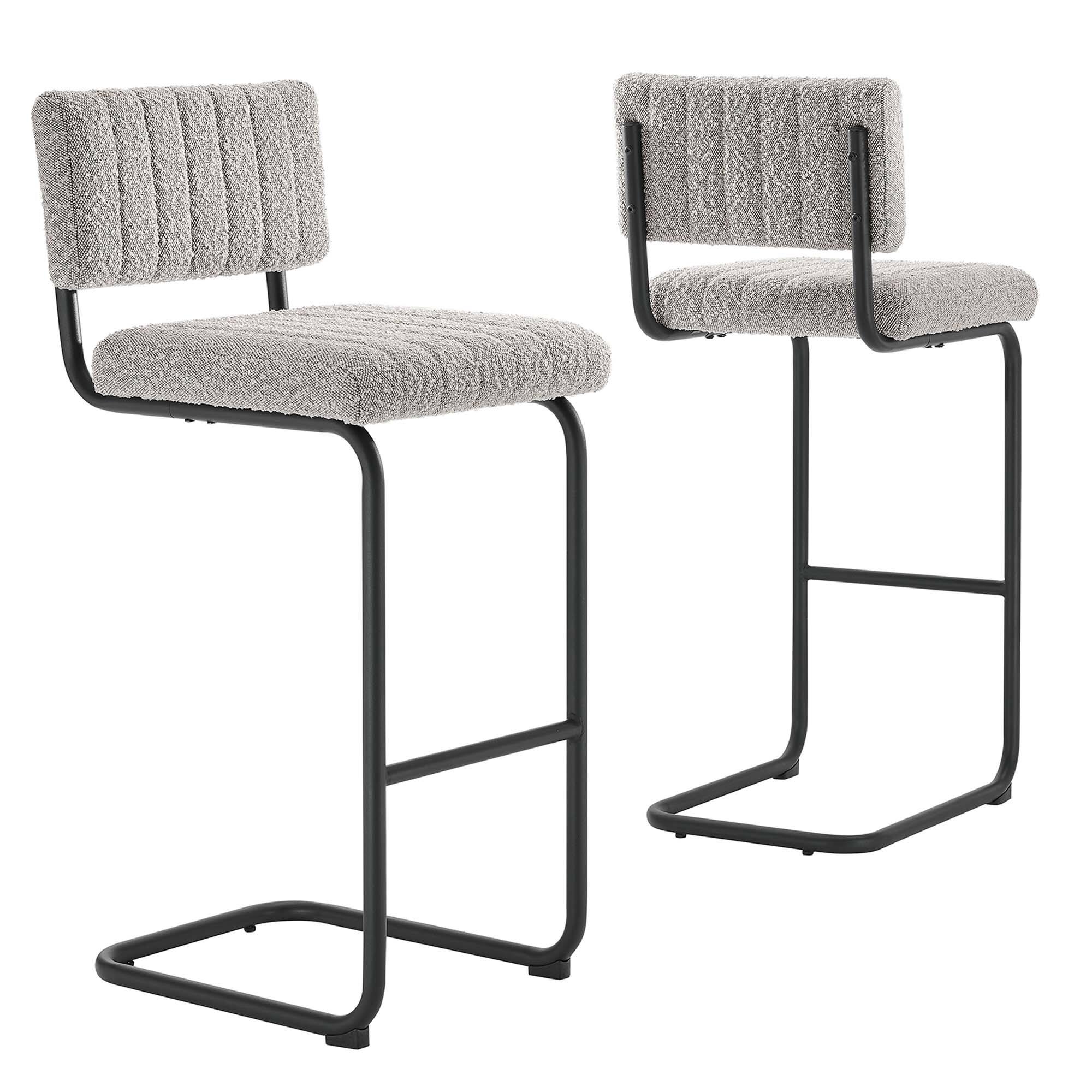 Alt View 2. Modway - Parity Boucle Bar Stools Set of 2 by Modway - Black Taupe.