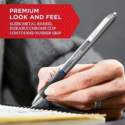 PREMIUM LOOK AND FEEL  
SLEEK METAL BARREL  
DURABLE CHROME CLIP  
CONTOURED RUBBER GRIP  

Sharpie