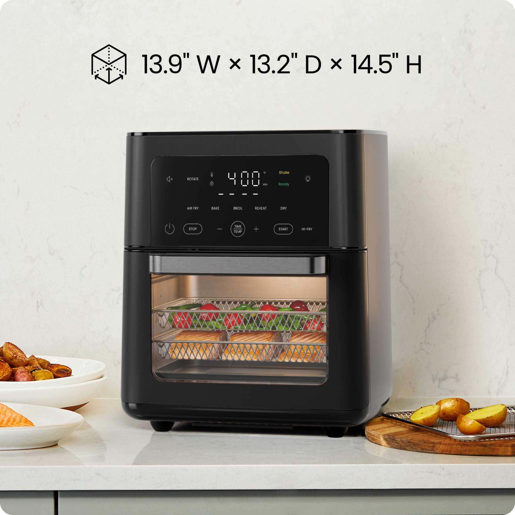 13.9" W x 13.2" D x 14.5" H