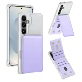 Dteck - Shockproof Wallet Phone Case for Samsung Galaxy A37 5G, PU Leather Flip Kickstand Card Holder Cover, Magnetic Clasp - Purple