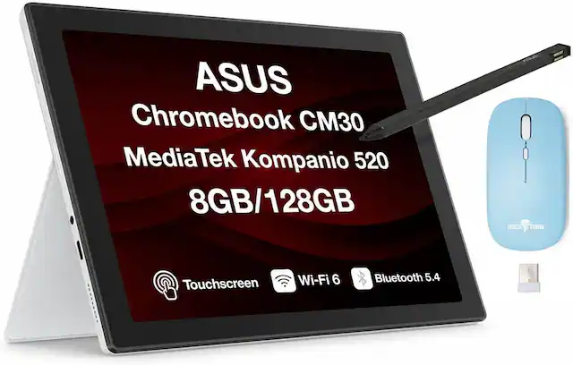 ASUS Chromebook CM30 MediaTek Kompanio 520 8GB/128GB DOCK TORM Touchscreen Wi-Fi 6 Bluetooth 5.4