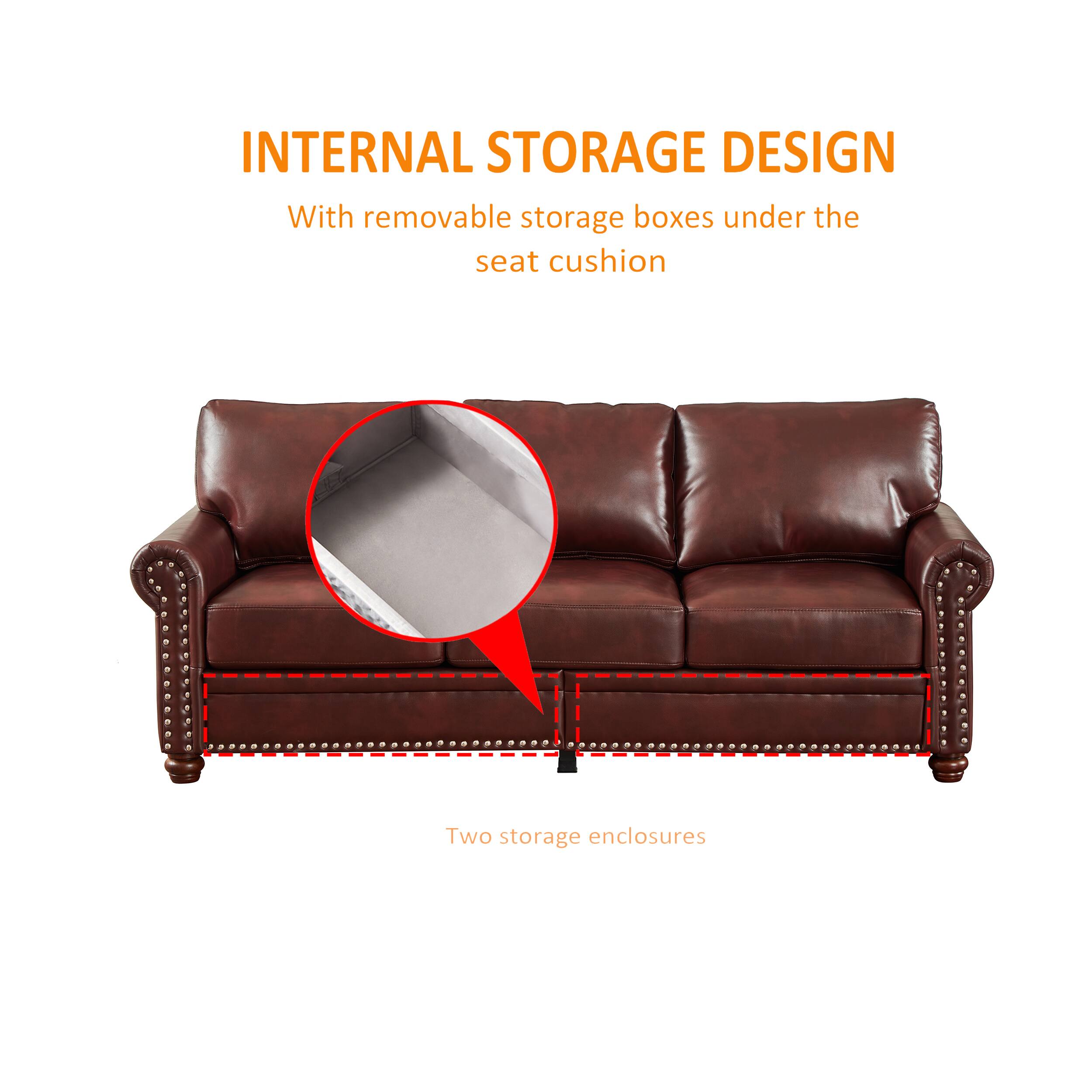 INTERNAL STORAGE DESIGN  
With removable storage boxes under the seat cushion  
Two storage enclosures