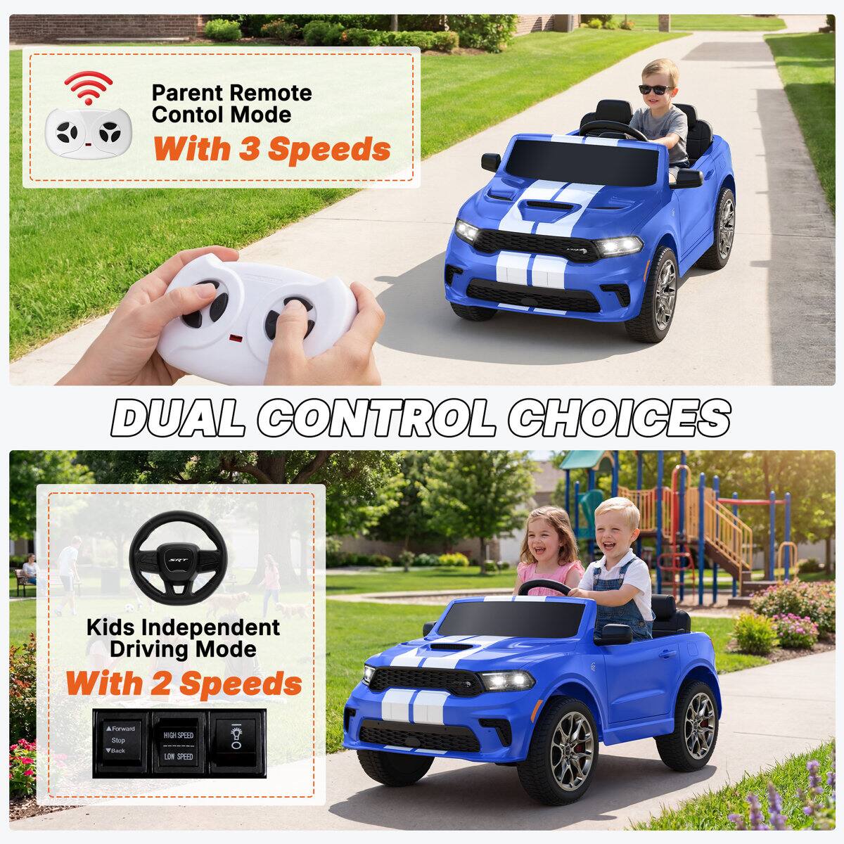 Parent Remote Control Mode With 3 Speeds

DUAL CONTROL CHOICES

Kids Independent Driving Mode With 2 Speeds

A Forward Stop

SPEED

Vitack

LOW SPEED