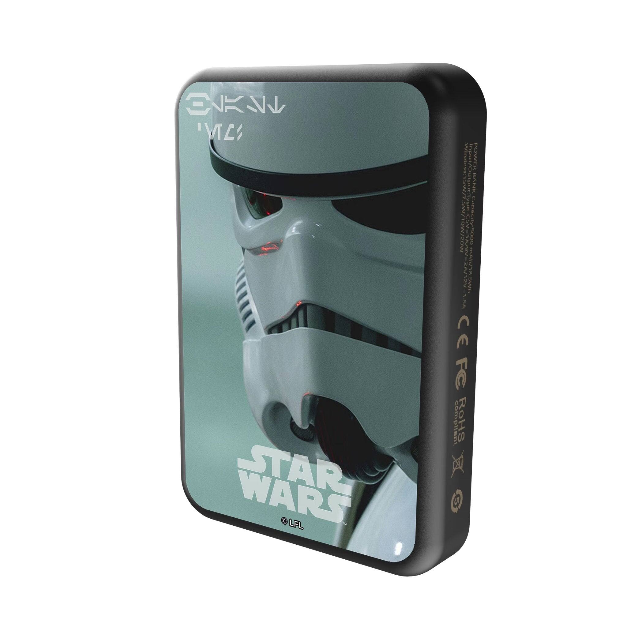 Sure, here is the corrected and grouped text from the image:

---

**CNKV**

**STAR WARS**

**LFL LMC Wireless/w/ Bluetooth**

**BANK N. CO**

**wowDOWN**

**V SAR Capacity: 5000 mAh**

**SRSO**

**ANVE- mA18.SWh**

**CE FC compliant**

**RoHS**

---

**© LFL**