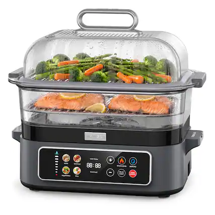 AIRMSSEN
TRAVEL
Add Water Meat Seafood 88:88 Overheat Vegetables Rice
+
STEAM LEVEL DESCALE DELAY START START CANCEL