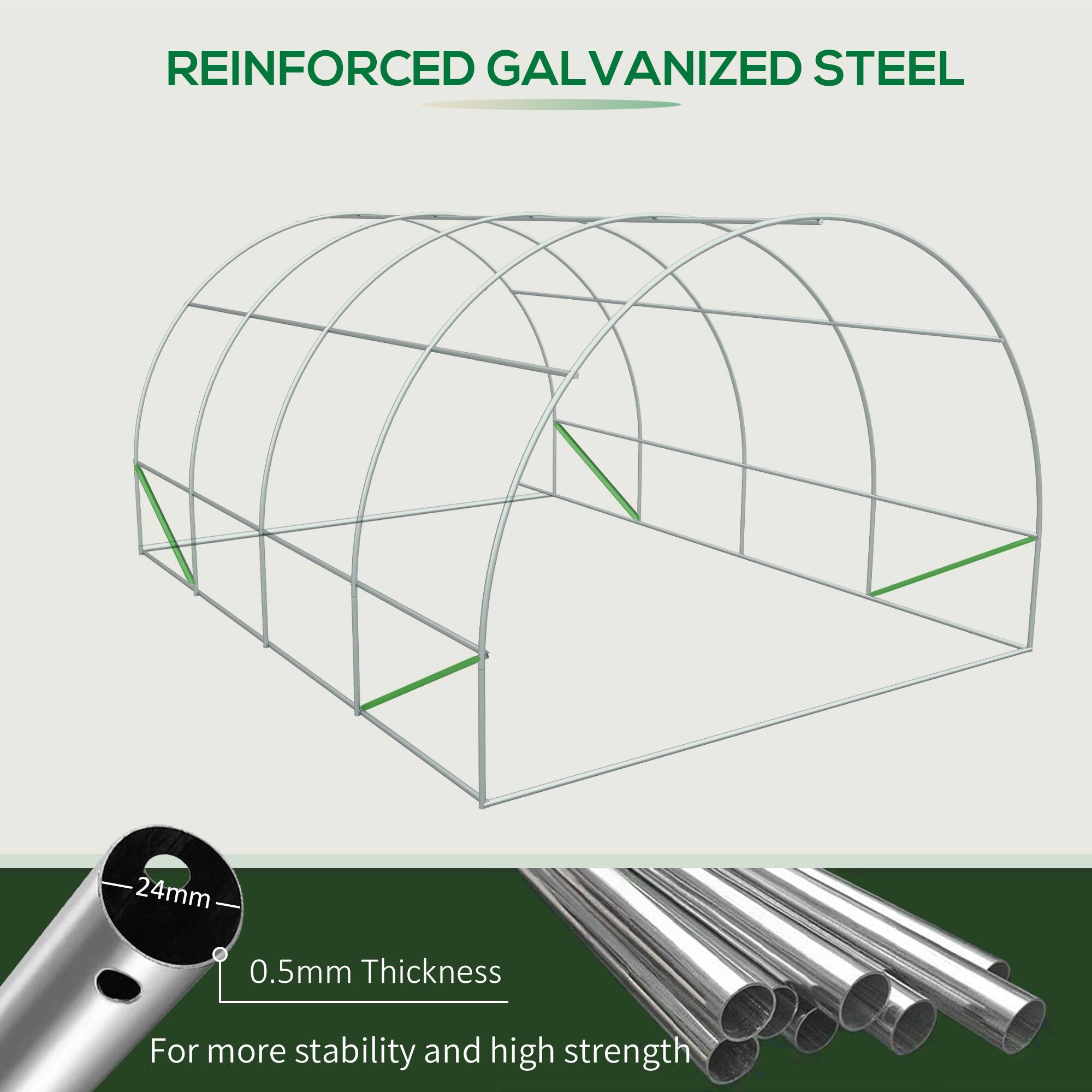 REINFORCED GALVANIZED STEEL

24mm

0.5mm Thickness

For more stability and high strength