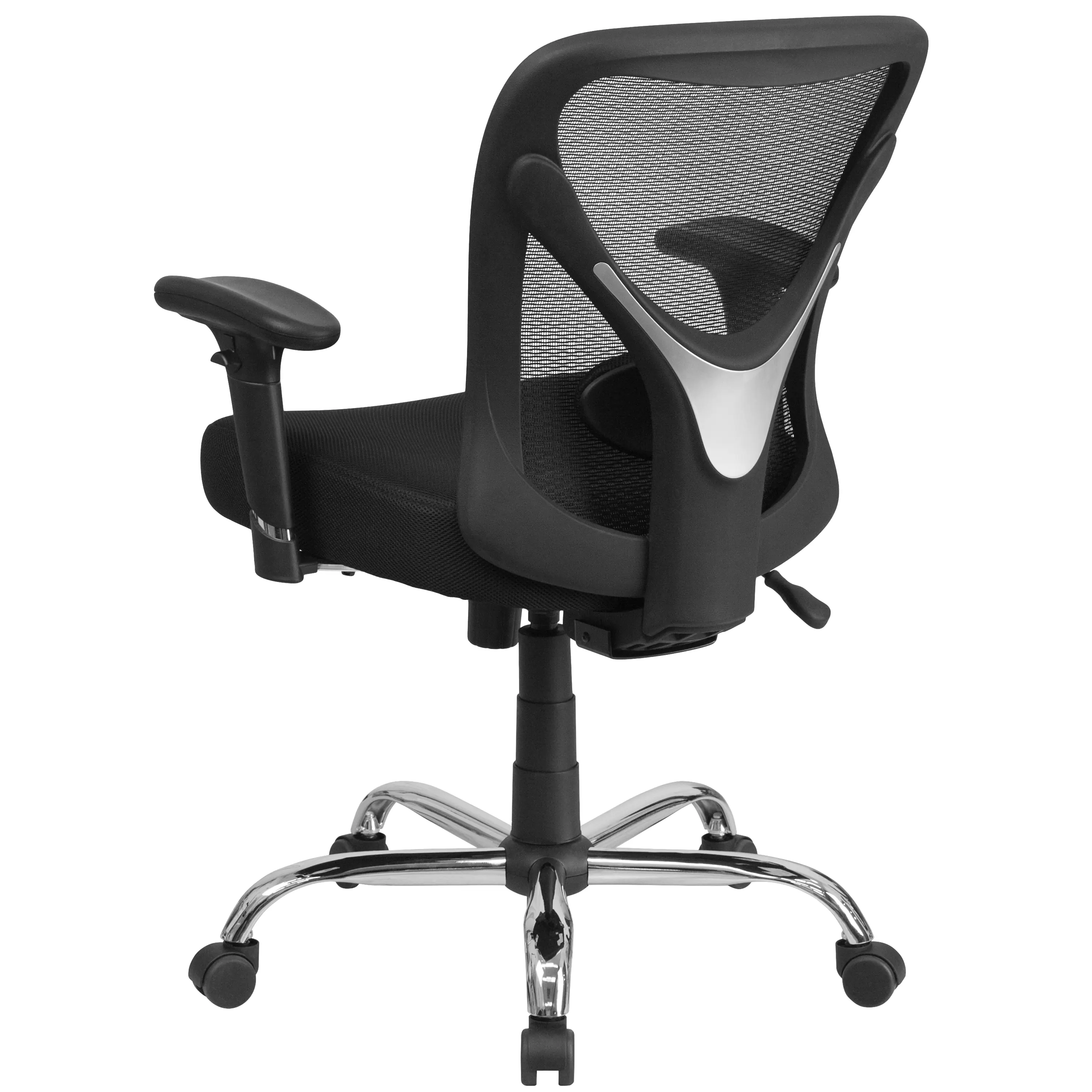Alt View 5. Emma + Oliver - Big & Tall 400 lb. Rated Mesh Swivel Ergonomic Task Office Chair with Height Adjustable Back and Arms - Black.