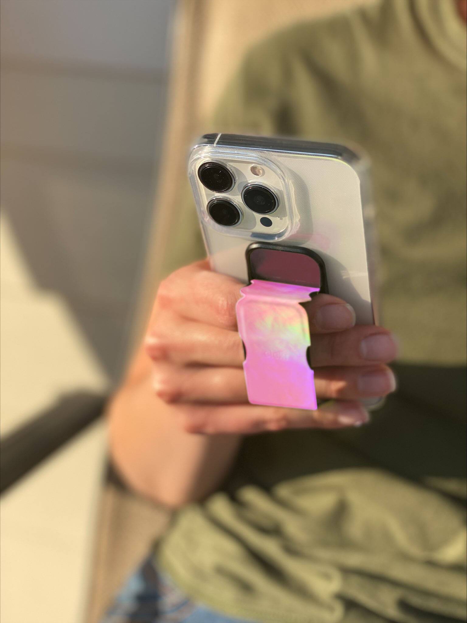 Alt View 15. CLCKR - Phone Grip and Stand for Most Cell Phones - Pink.