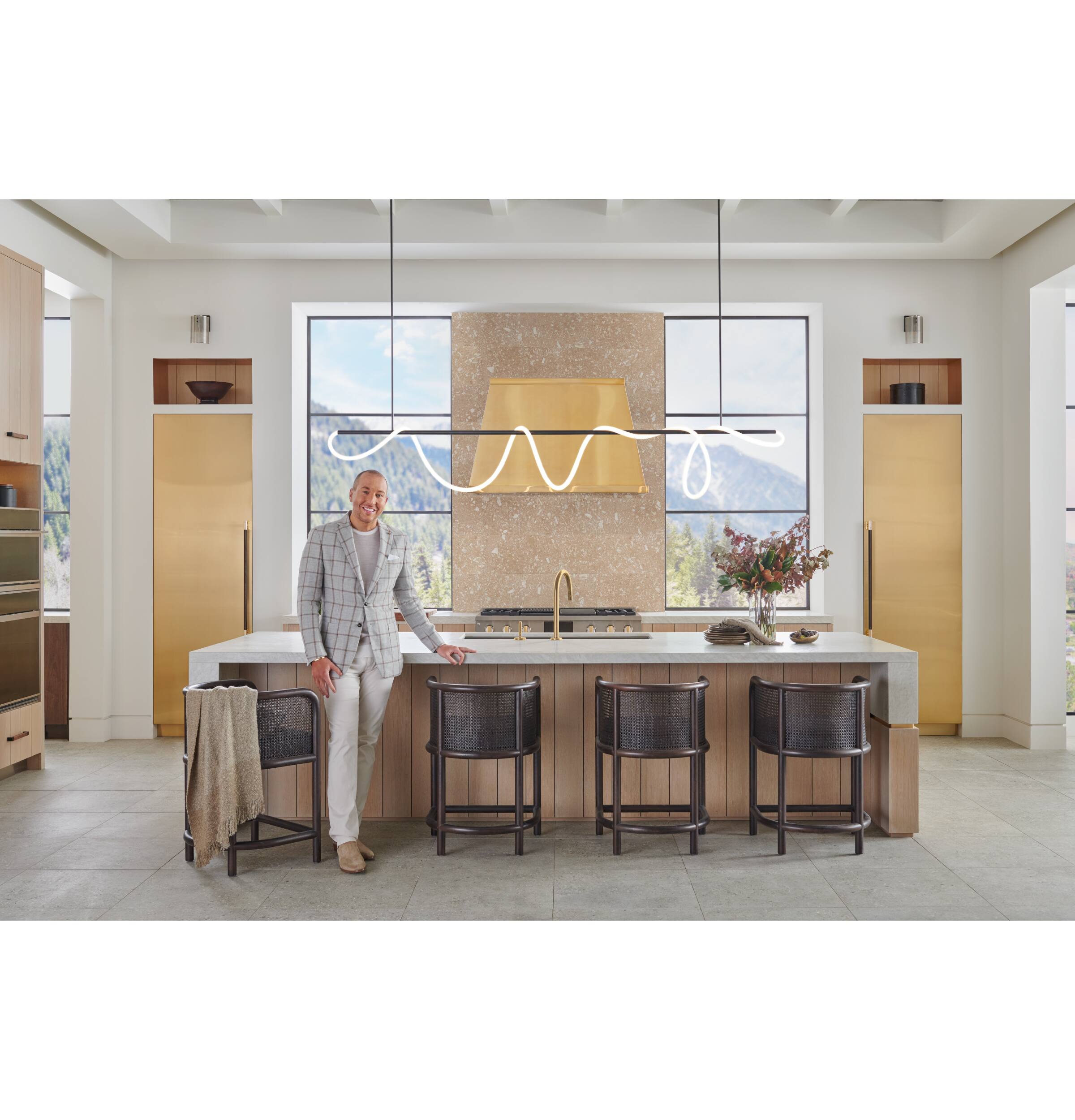 Alt View 4. Monogram - The Designer Collection 36" Column Door Panel Right - Brass.