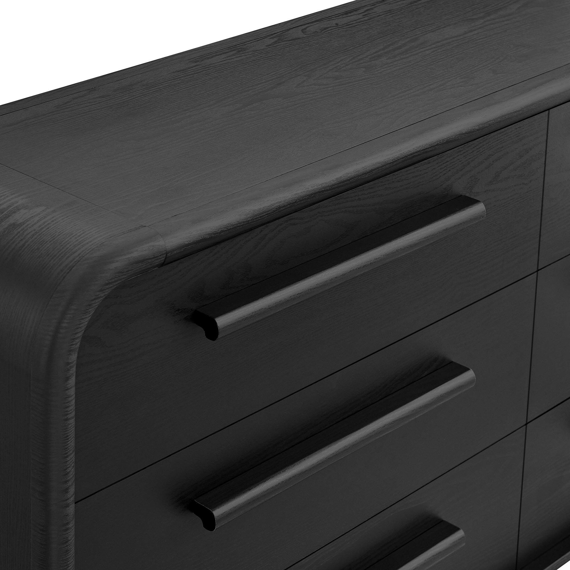 Alt View 4. Modway - Bellamy Curved 6-Drawer Dresser by Modway - Black Oak.