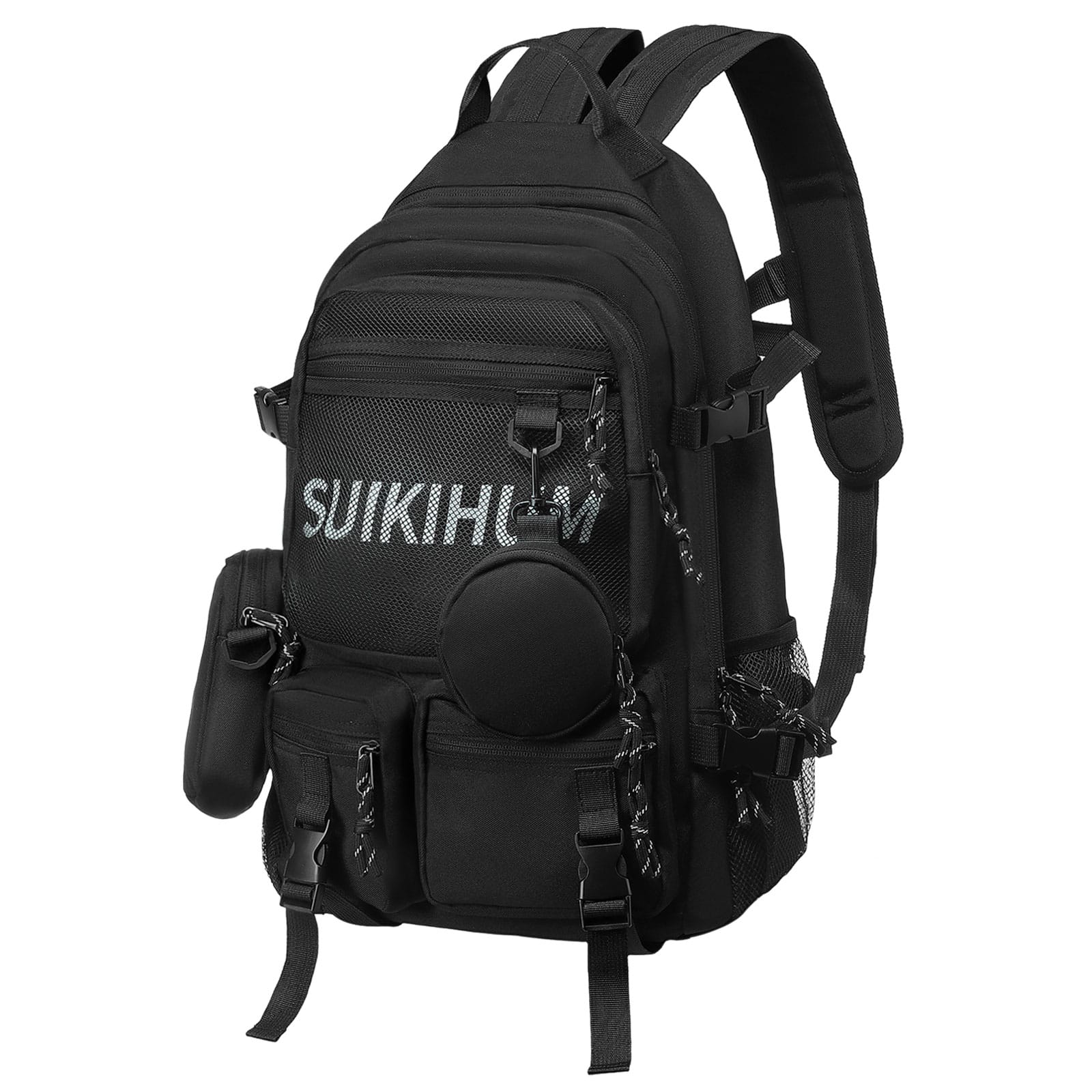 Unique Bargains - Laptop Backpack for Women, 13" College Schoolbag, Hanging Pockets, Korean Style, Y2k Fashion Backpack - Black