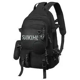 Unique Bargains - Laptop Backpack for Women, 13" College Schoolbag, Hanging Pockets, Korean Style, Y2k Fashion Backpack - Black