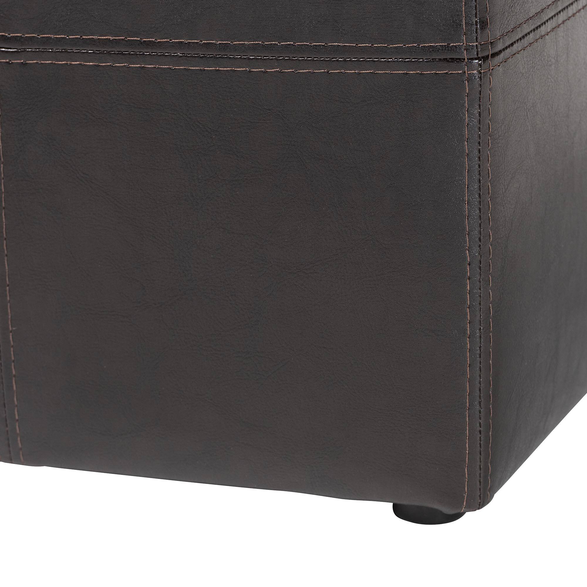 Back. Baxton Studio - Nox Ottoman - Dark Brown.