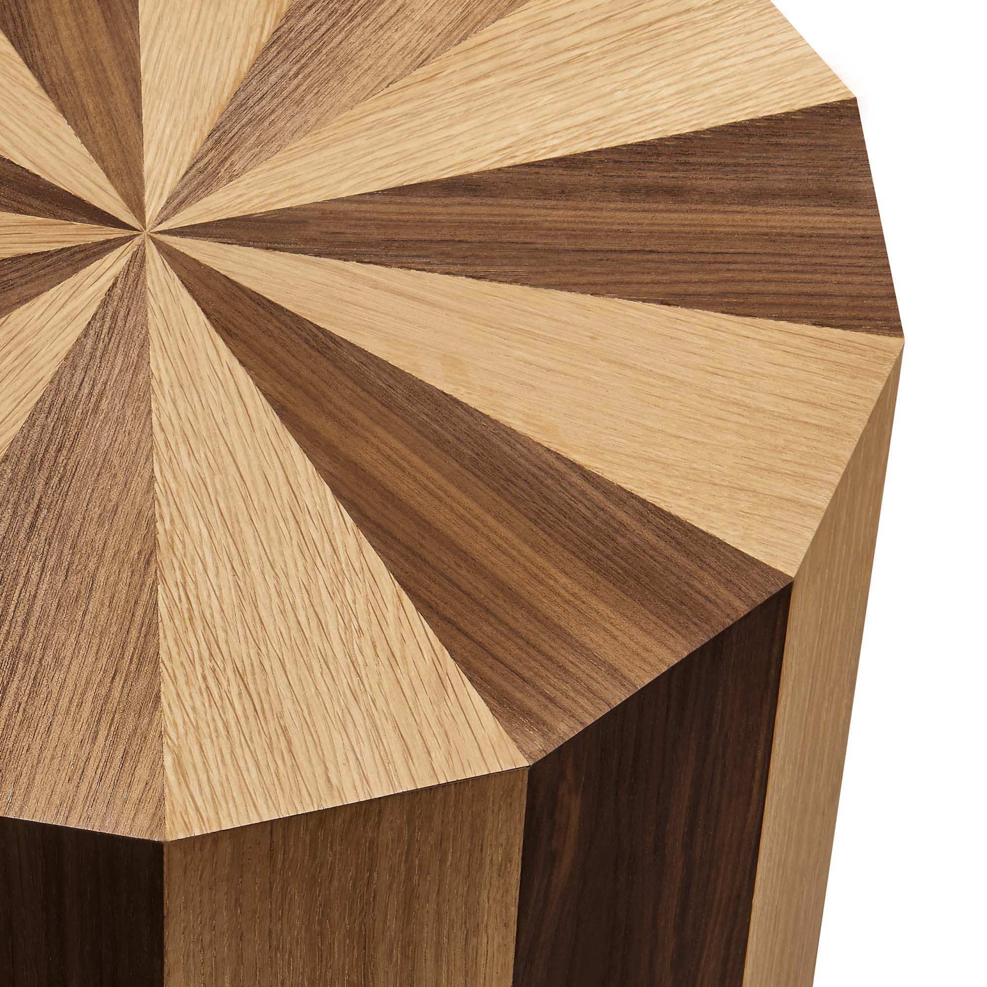 Alt View 4. Modway - Twirl Two-Toned Wood Veneer Side Table by Modway - Oak Walnut.