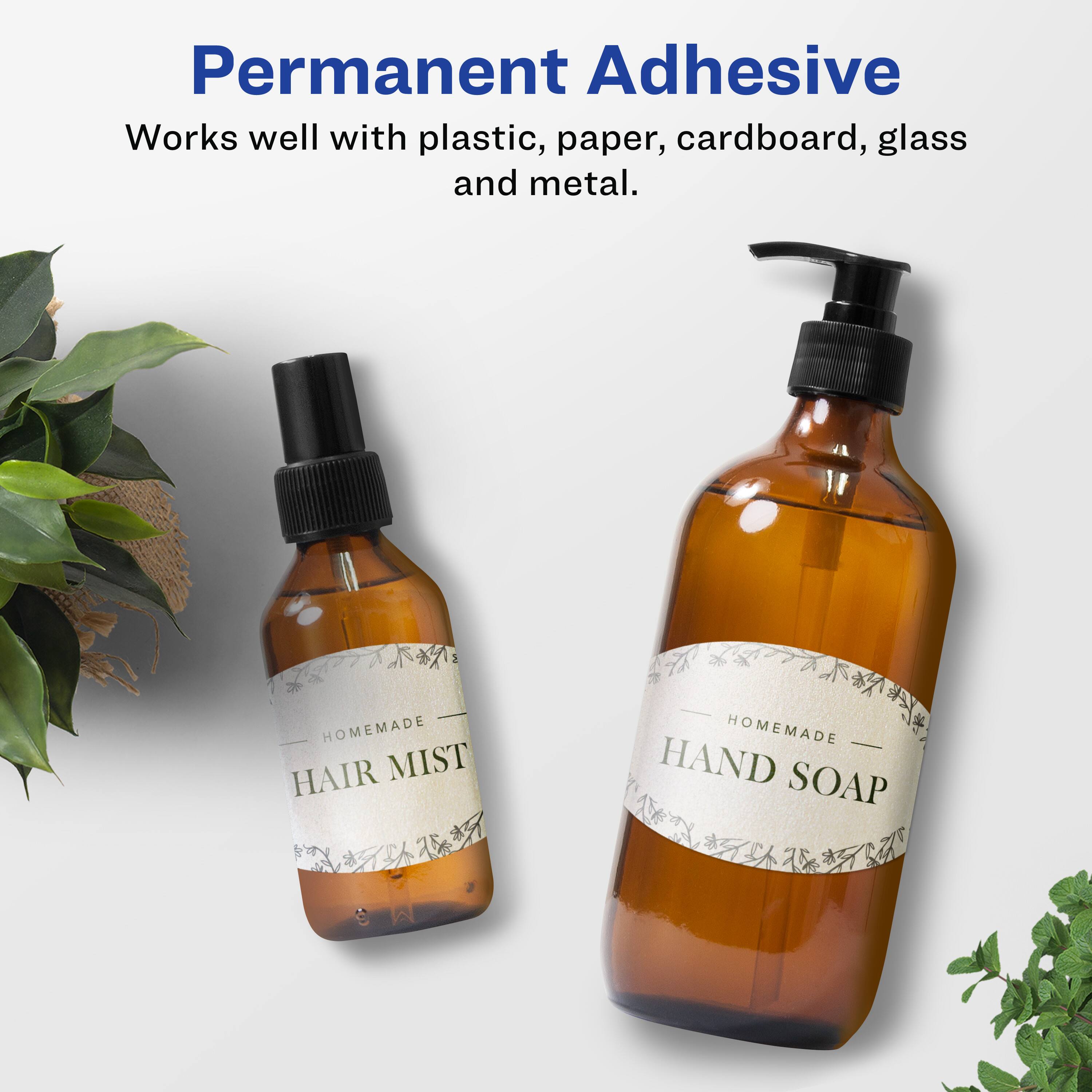 Permanent Adhesive  
Works well with plastic, paper, cardboard, glass and metal.

HOMEMADE HAIR MIST  
HOMEMADE HAND SOAP