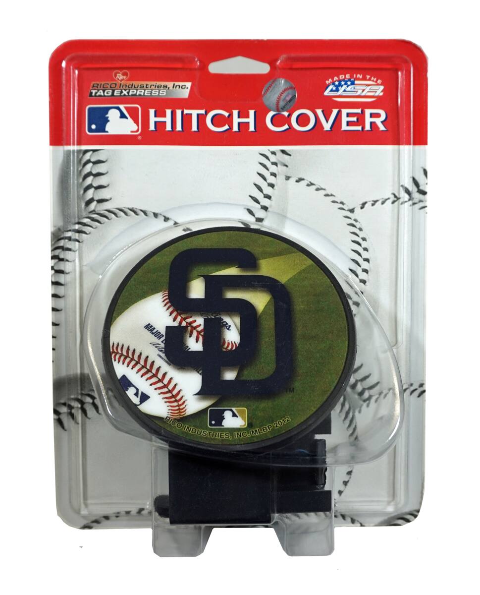 Rico Industries - San Diego SD Padres MLB heavy duty ABS Plastic Trailer Hitch Cover - no hitch pin required - Multi