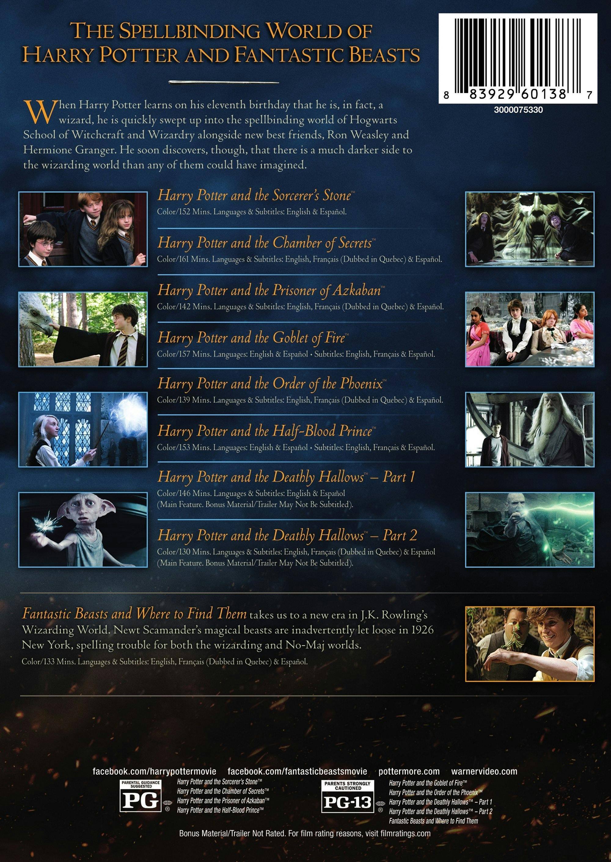 Back. Wizarding World 9-film Collection (Box Set) [DVD].