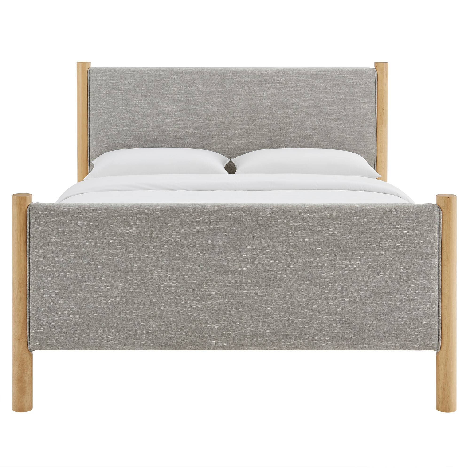 Alt View 2. Modway - Lana Performance Velvet Queen Wingback Platform Bed - White.