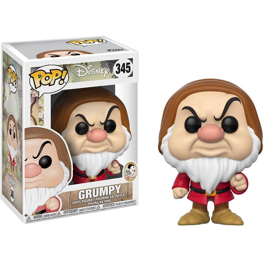 Disney 345 P POP! 80 GRUMPY / FIGURINE EN VINYLE VINYL FIGURE DE VINIL GAAEN FIGURA ADVERTENDIA FELGRO E - E A - DANLGER DETOUFENE - Pate oingtor AVERTISSEMENT - . . - - CHCKING SAR - - A WARNING - a