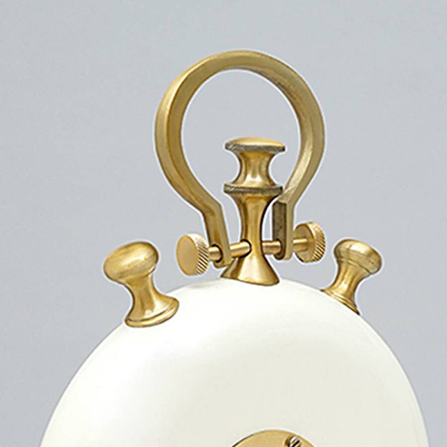 BreeBe White & Gold Accent Table Clock Aluminum Desk Clock 10x3x14 ...