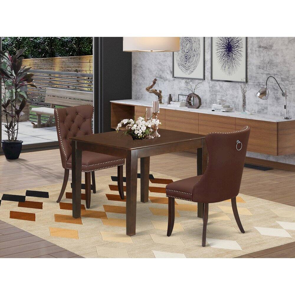 Alt View 7. East West Furniture - 3 Piece Dining Room Furniture Set - Mahogany.