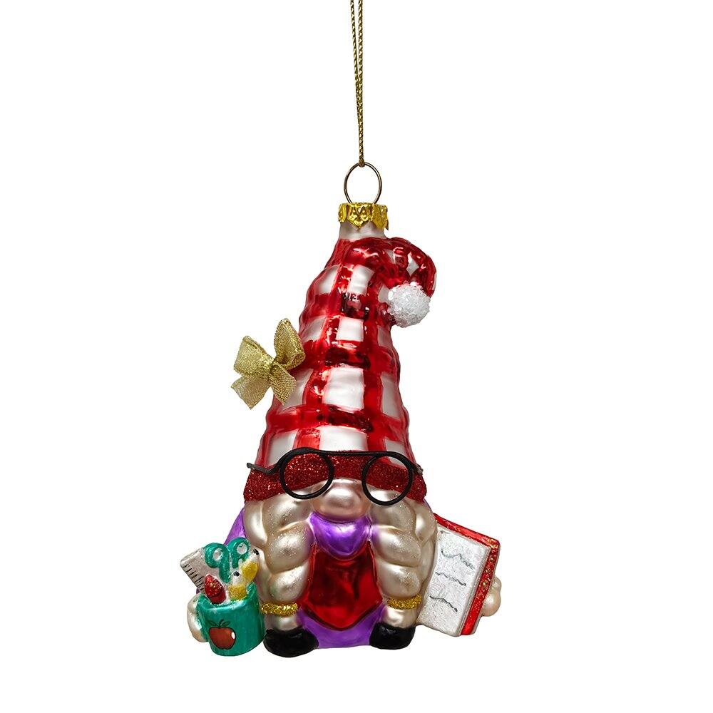 OrnamentallyYou - Festive Teacher Glass Christmas Ornament - Multi-colored